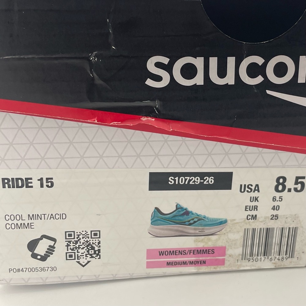 SAUCONY Ride 15 running athletic sneakers women Size 8.5 - Picture 11 of 13